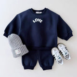 Autumn Baby Kids Unisex Casual Letters Pattern Long Sleeves Top Pullover and Pants Clothing - MyKids-USA™