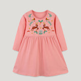 Autumn Embroidered Pattern Long Sleeve Cartoon Dress