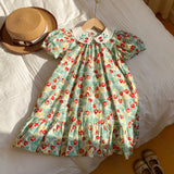 Summer Arrival Baby Kids Girls Cute Short Sleeves Strawberry Pattern Printed Dress - MyKids-USA™