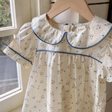 Summer Arrival Baby Kids Girls Cute Short Sleeves Flowers Pattern Printed Dress - MyKids-USA™