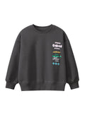 Arrival Kids Letters Printed Pattern Crew Neck Long Sleeves Warm Cozy Pullover