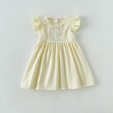 Summer New Arrival Kids Girls Fly Sleeves Floral Pattern Embroidery Princess Dress - MyKids-USA™