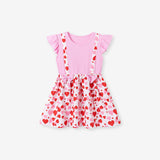 Summer Arrival Heart Pattern Fly Sleeves Dress for Stylish Girls - MyKids-USA™