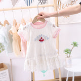 Summer Baby Girls Hot Selling Fashion Short Sleeves Lace Design Ice-Cream Pattern Dress - MyKids-USA™