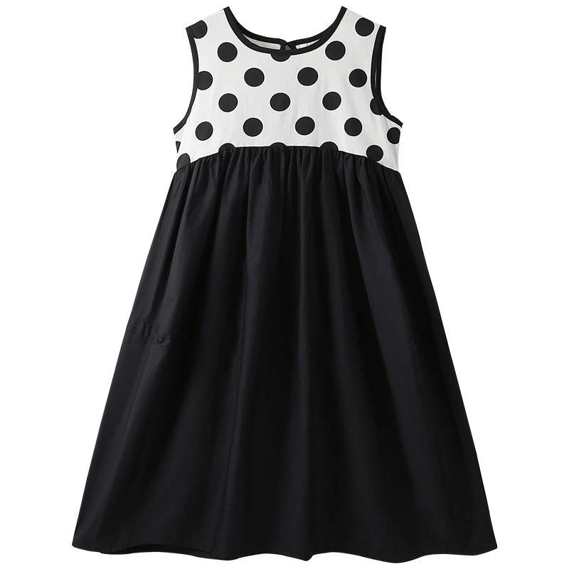Hot Selling Summer Kids Girls Fashion New Style Polka Dots Sleeveless Color Patchwork Dress - MyKids-USA™