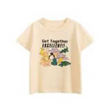 Summer Girls’ Animals Cartoon and Letters Printed T-shirt in European and American Style