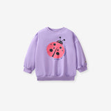 Baby Kids Girls Cartoon Ladybird Pattern Purple Pullover Clothing Sweatshirt