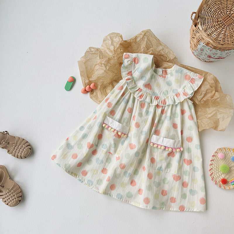 Summer Baby Kids Girls Sleeveless Colorful Polka Dots Dress - MyKids-USA™