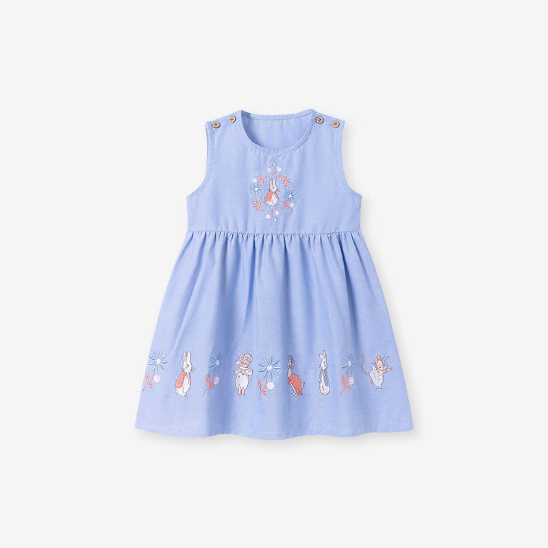 Summer Arrival Animals Cartoon Pattern Sleeveless Dress for Stylish Girls - MyKids-USA™