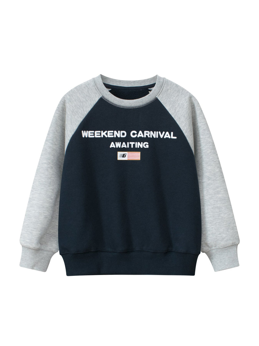 Autumn and Winter Arrival Kids Boys Letters Print Crew Neck Long Sleeves Color Patchwork Sweatshirt - MyKids-USA™