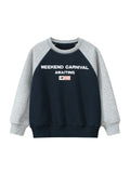 Autumn and Winter Arrival Kids Boys Letters Print Crew Neck Long Sleeves Color Patchwork Sweatshirt - MyKids-USA™