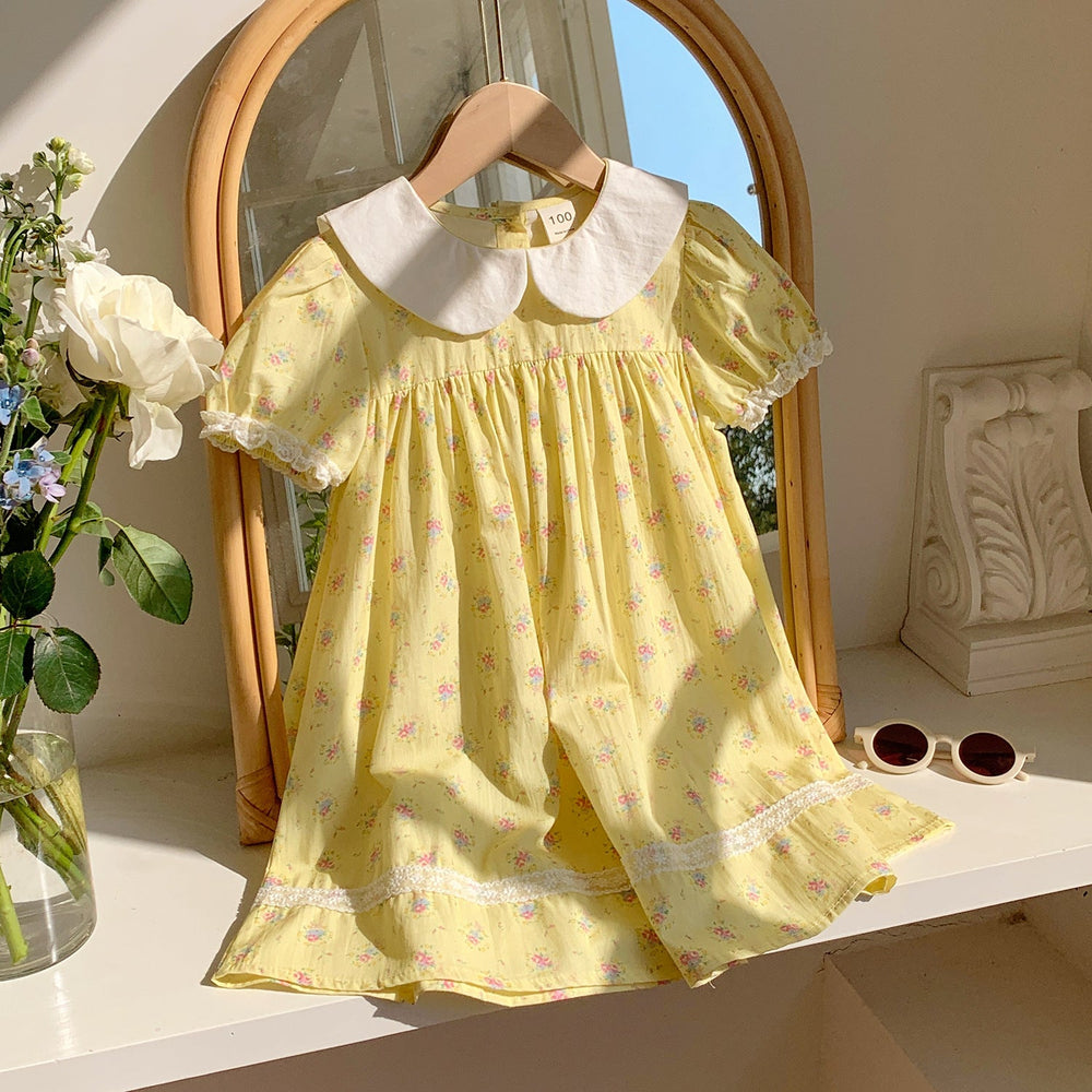 Summer Arrival Baby Kids Girls Cute Short Sleeves Floral Dress - MyKids-USA™