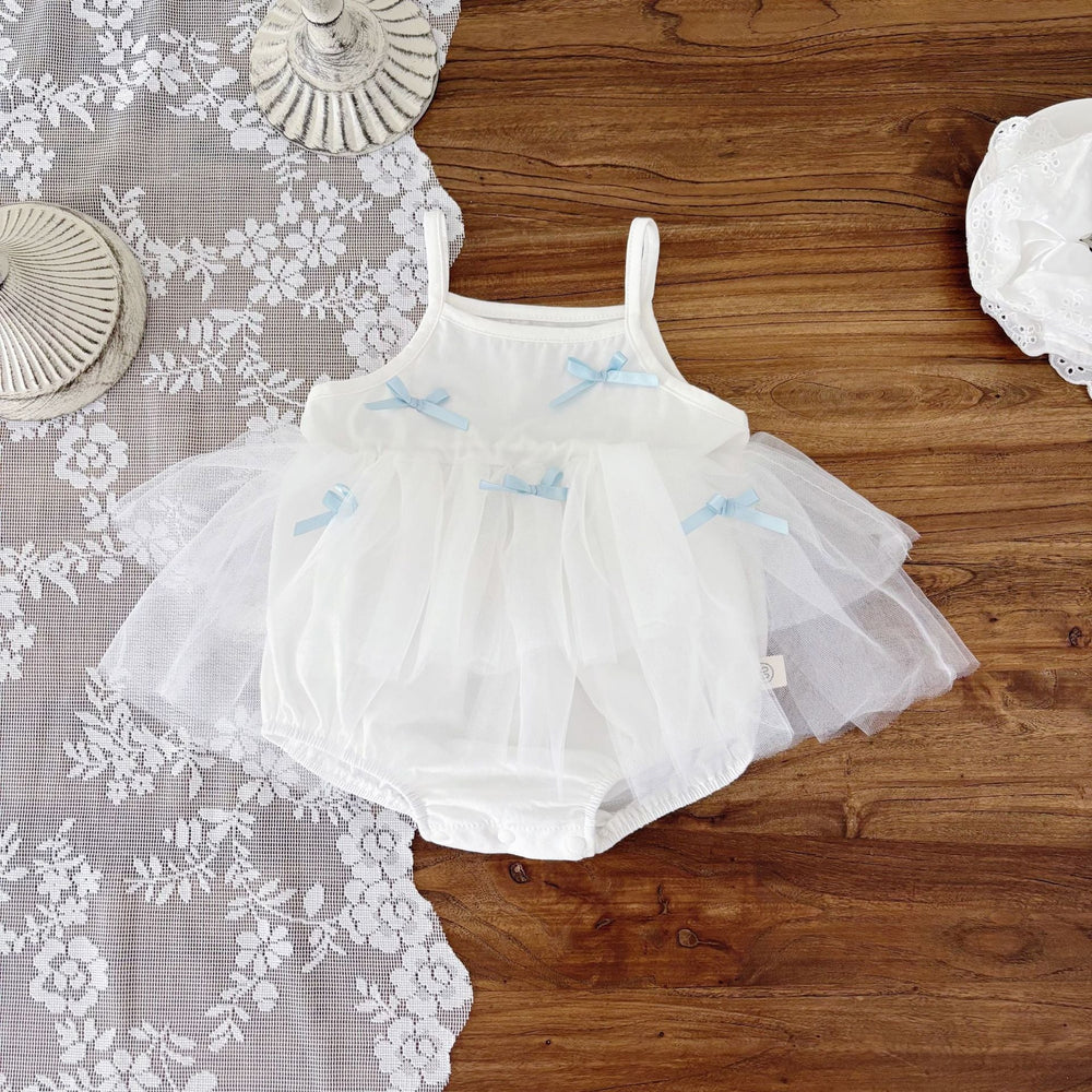 Summer Arrival Baby Girls Cute Sleeveless Butterfly-bow Decorated Dress Design Strap Onesies - MyKids-USA™