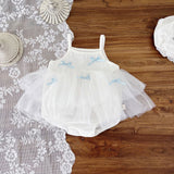 Summer Arrival Baby Girls Cute Sleeveless Butterfly-bow Decorated Dress Design Strap Onesies - MyKids-USA™