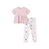 Summer Baby Kids Flowers Pattern Dress and Pants Clothing Set for Girls - MyKids-USA™