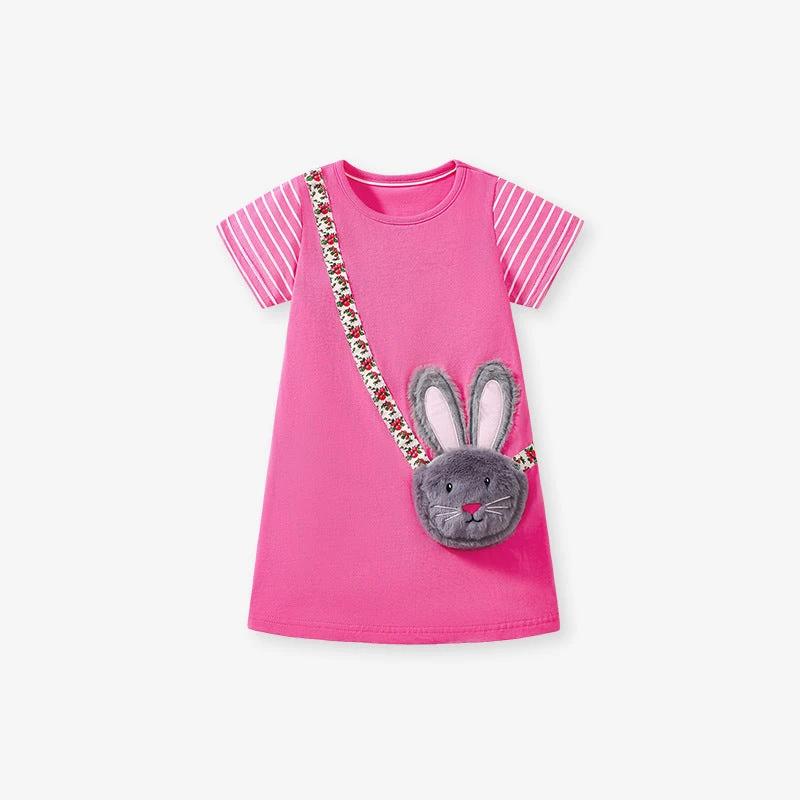 Summer Arrival Animals Cartoon Pattern Short Sleeves Dress for Stylish Girls - MyKids-USA™