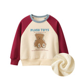 Spring Arrival Kids Girls Cartoon Print Crew Neck Long Sleeves Color Patchwork Top Sweatshirt - MyKids-USA™