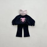 Autumn Baby Kids Unisex Casual Letters and Teddy Bears Pattern Long Sleeves Top Pullover and Pants Clothing Set