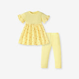 Summer Baby Kids Girls Polka Dots Yellow Dress And Pants 2-Piece Clothing Set - MyKids-USA™