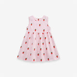 Summer Girls Sleeveless Carrots Print Pattern Plaid Dress - MyKids-USA™