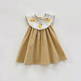 Summer Arrival Baby Kids Girls Sleeveless Ducks Pattern Embroidered Plaid Dress - MyKids-USA™
