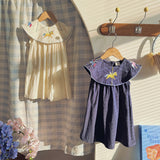 Summer Arrival Baby Kids Girls Sleeveless Unicorns Pattern Embroidered Dress - MyKids-USA™