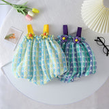 Baby Girl New Style Flower Patched Design Sling Onesies