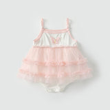 Summer Arrival Baby Girls Cute Color Patchwork Butterfly Pattern Sleeveless Tulle Dress Design Onesies - MyKids-USA™