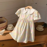 Summer Arrival Baby Kids Girls Cute Short Sleeves Floral Dress