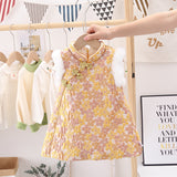 Autumn and Winter Arrival Baby Girls Fleece Sleeveless Floral Warm Dress - MyKids-USA™