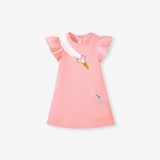 Summer Arrival Cute Goose Cartoon Pattern Short Sleeves Dress for Stylish Girls - MyKids-USA™