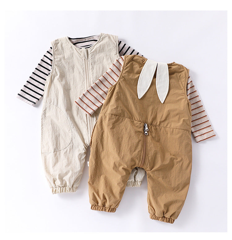 Autumn and Spring Arrival Baby Unisex Simple Zip-up Sleeveless Thick Rompers Vest - MyKids-USA™