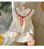 Summer Arrival Baby Kids Girls Cute Sleeveless Flowers Pattern Embroidered Dress