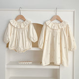 Floral Baby Ruffle Neck Onesies And Girls’ Dress – Princess Sister Matching Set - MyKids-USA™