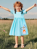 Summer Arrival Animals Cartoon Pattern Short Sleeves Dress for Stylish Girls - MyKids-USA™