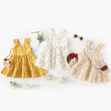 Summer New Arrival Baby Girls Holiday Floral Pattern Princess Strap Dress - MyKids-USA™