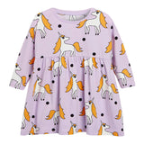 Baby Girl Unicorn Pattern Long Sleeves New Style Dress In Autumn Wearing Outfits - MyKids-USA™