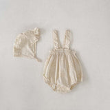 New Arrival Summer Baby Kids Girls Solid Color Floral Embroidery Dress, Shirt And Overalls Onesies – Sister Matching Set