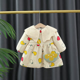 Autumn and Winter Arrival Baby Girls Long Sleeves Fruits Print Dress
