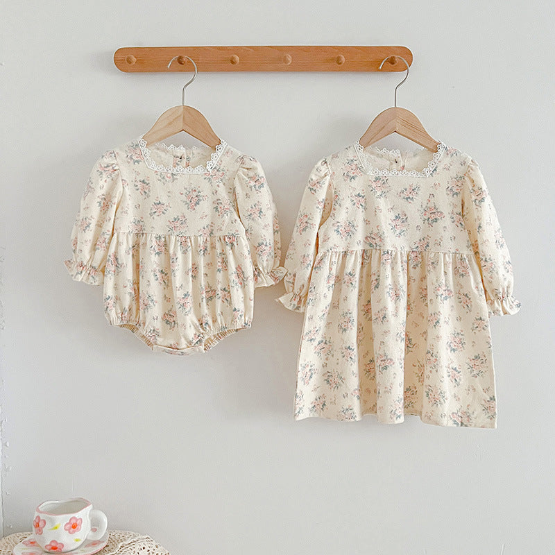 Square Neck Princess Sweet Style Baby Onesies & Children Dress - MyKids-USA™