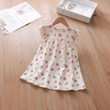 Summer Baby Kids Girls Fly Sleeves Floral Print Sweet Princess Dress - MyKids-USA™