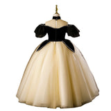 Princess Black Hostess Dress For Girls: Luxurious One-Shoulder Piano Performance Attire - MyKids-USA™
