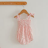 Design Summer Girls Floral Striped Sleeveless Strap Onesies And Dress – Sister Matching Clothing Set - MyKids-USA™