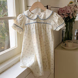 Summer Arrival Baby Kids Girls Cute Short Sleeves Flowers Pattern Printed Dress