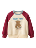 Spring Arrival Kids Girls Cartoon Print Crew Neck Long Sleeves Color Patchwork Top Sweatshirt - MyKids-USA™