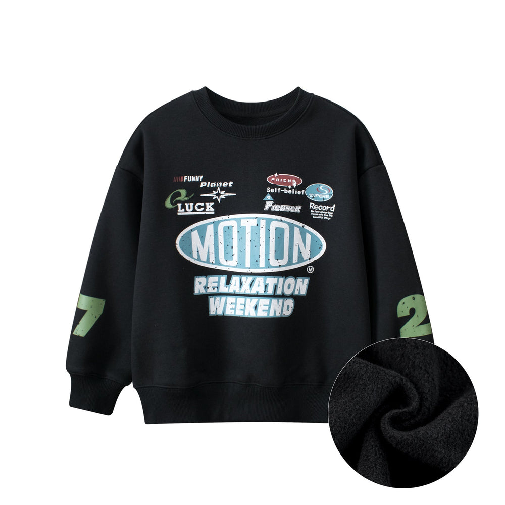 Baby Kids Letters Pattern Crew Neck Long Sleeves Warm Cozy Pullover - MyKids-USA™