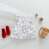 Summer New Arrival Baby Girls Sleeveless Cherry Print Onesies Dress