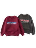 Arrival Kids Letters Printed Pattern Crew Neck Long Sleeves Warm Cozy Pullover - MyKids-USA™