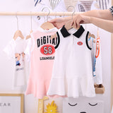 Summer Baby Girls Hot Selling Sleeveless Turndown Collar Sport Design Letters Print Dress - MyKids-USA™