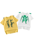 Boys’ Cartoon Dragon Pattern T-Shirt In European And American Style